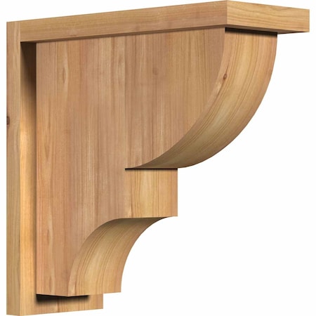 Ekena Millwork Ridgewood Smooth Corbel w/Backplate, Western Red Cedar, 5 1/2"W x 14"D x 14"H COR06X14X14RID01SWR